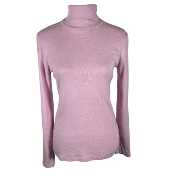 J.CREW Sweater Womens Medium Pink Solid Knitted Perfect Fit Turtleneck Pullover - Picture 1 of 16